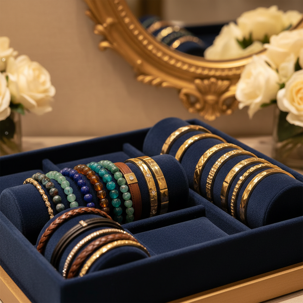 Navy Blue Velvet Display
