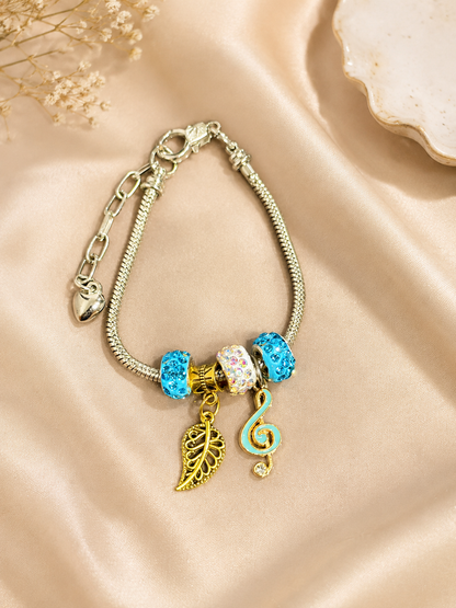 Silver Bracelet Extra Length with Charms