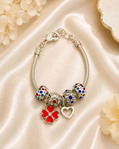 Silver Bracelet Extra Length with Charms