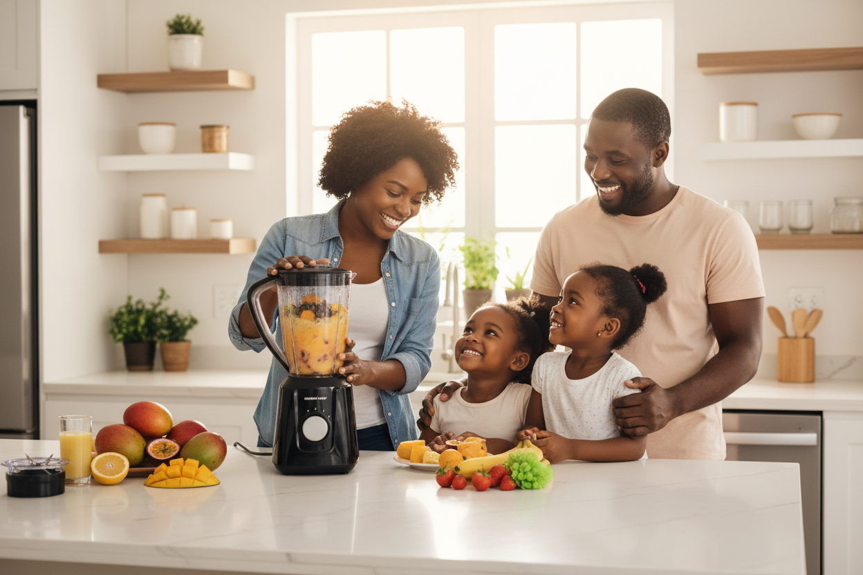 African family blending together