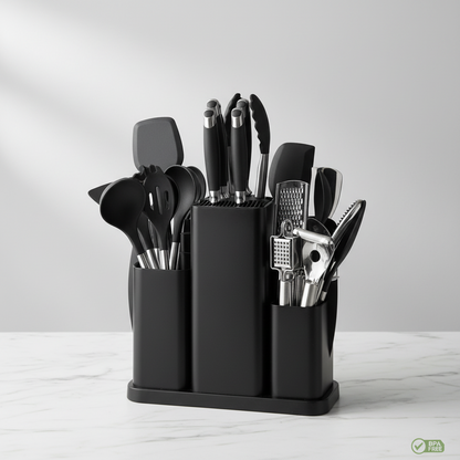 20-Piece Premium Black Kitchen Utensil Set