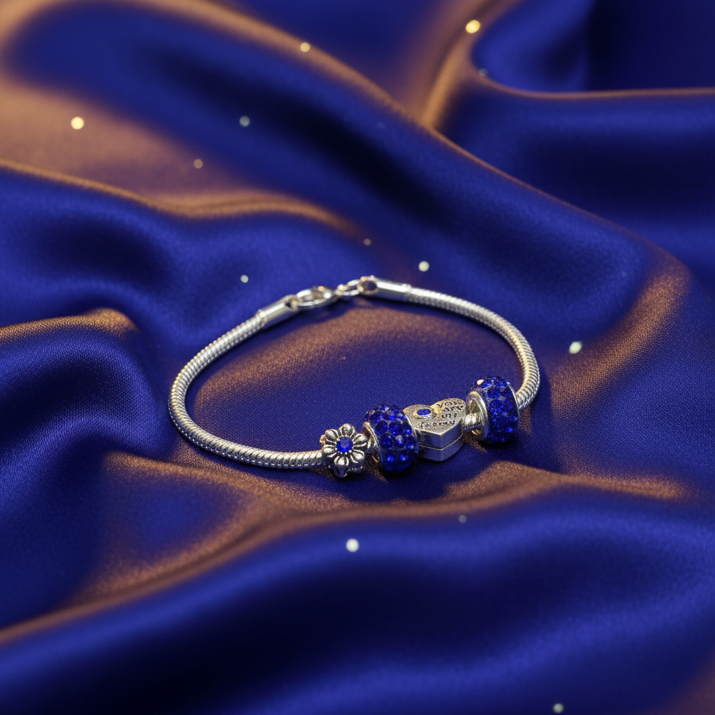 Blue heart bracelet