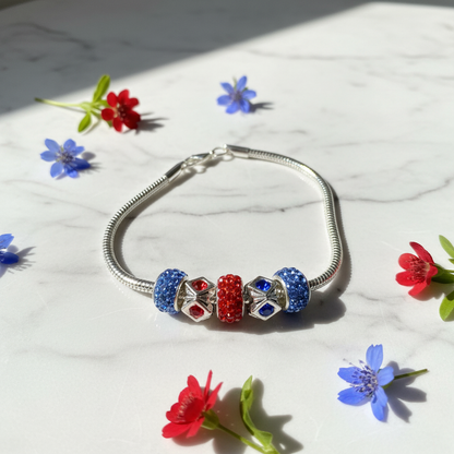 Blue red bracelet