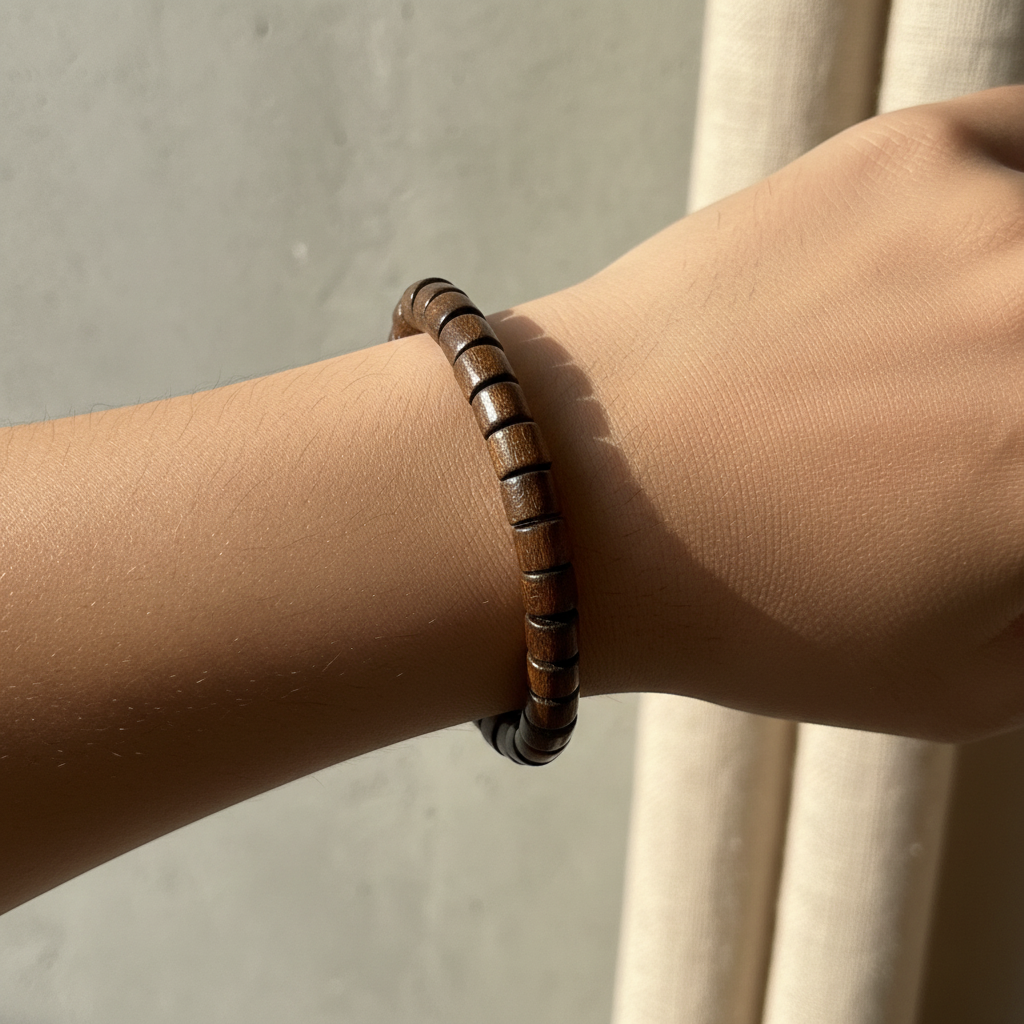 Brown Cube Bracelet - Worn Shot