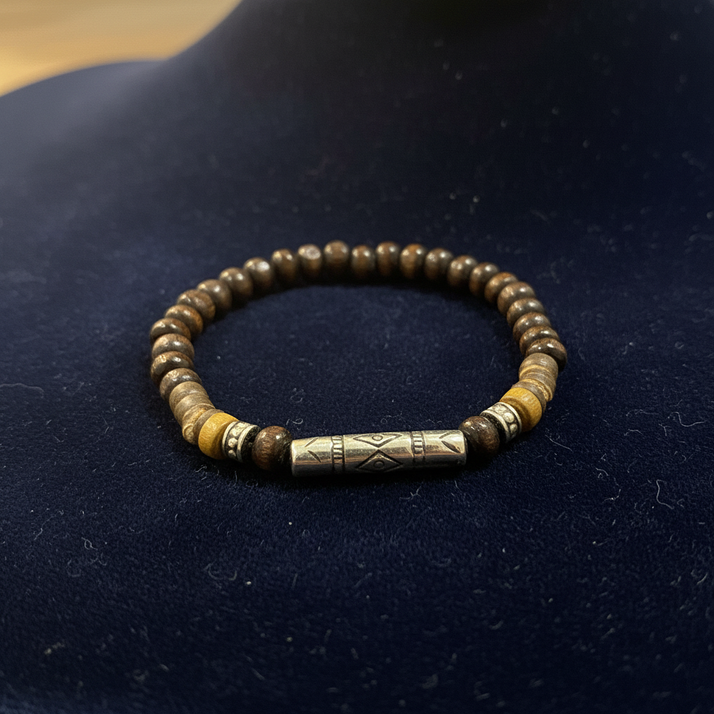 Brown Yellow Charm Bracelet - Product Shot