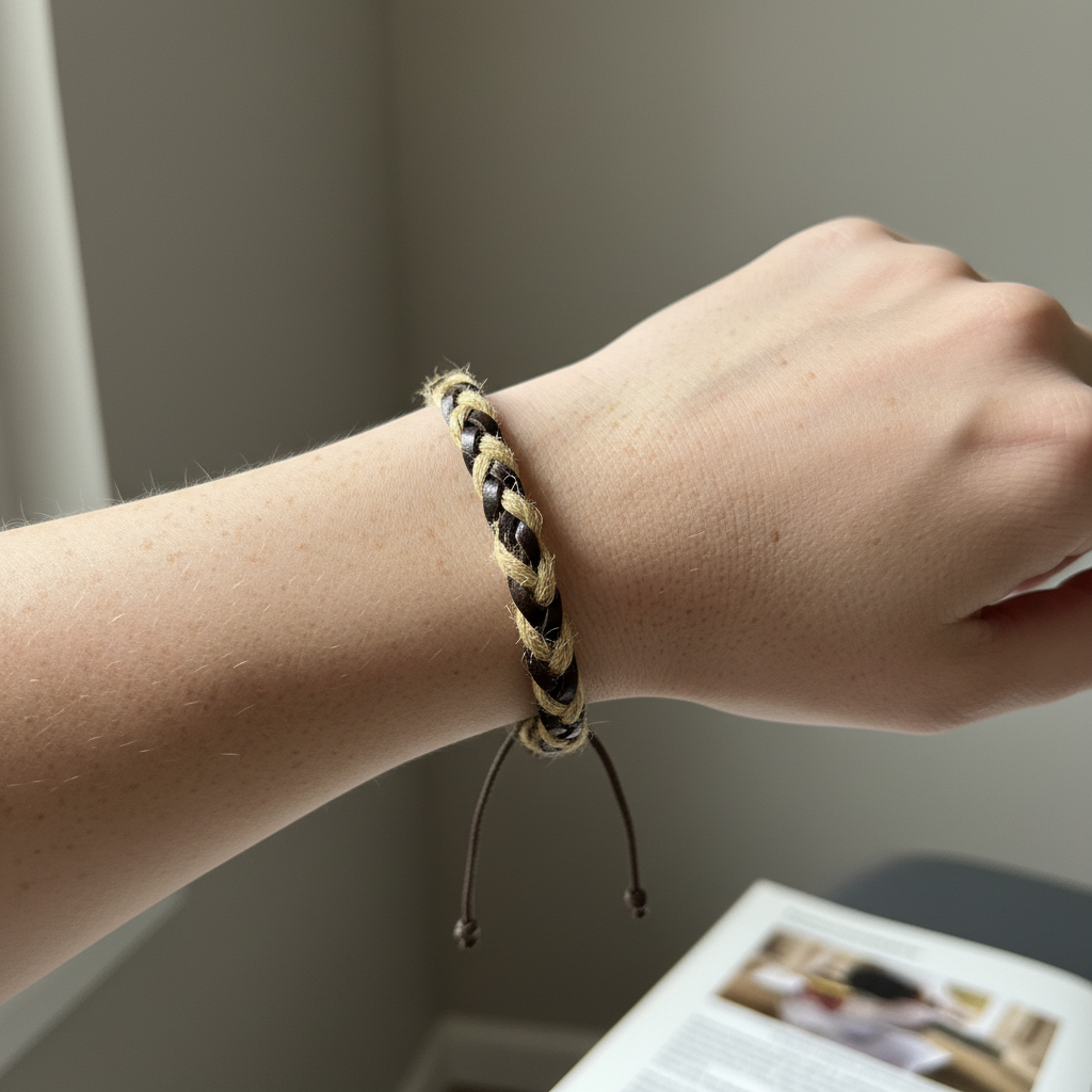 Dark Brown Flat Braid - Worn Shot