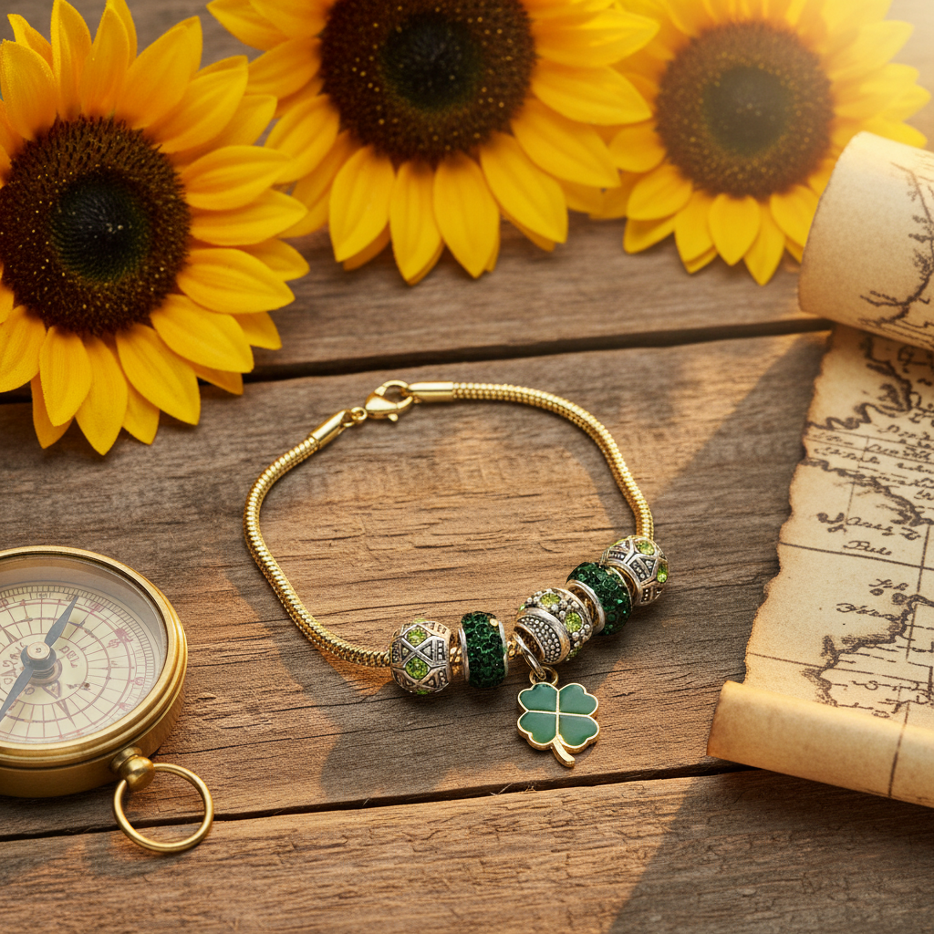 Gold Bracelet with Charms