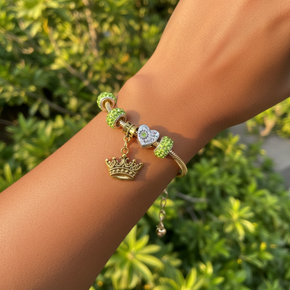 Gold Bracelet Extra Length with Charms