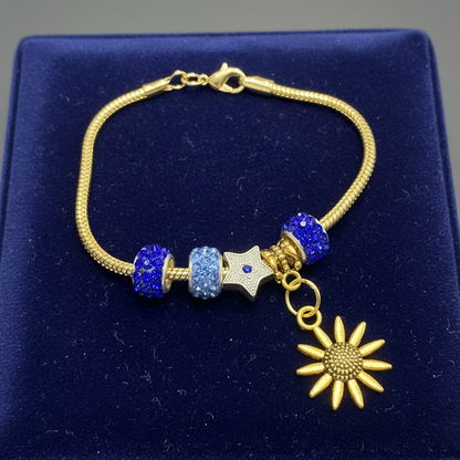 Gold Bracelet with Charms