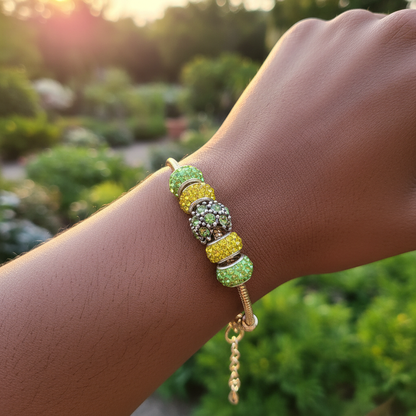 Gold Bracelet Extra Length with Charms