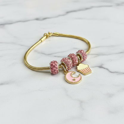 Gold Bracelet with Charms