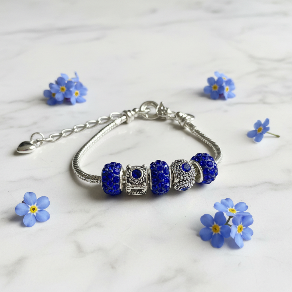 Silver Bracelet Extra Length with Charms
