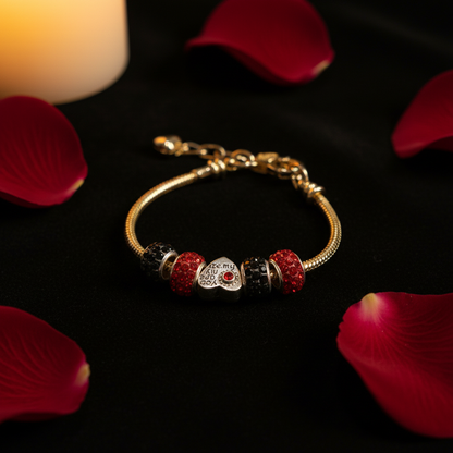 Gold Bracelet Extra Length with Charms