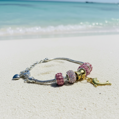 Silver Bracelet Extra Length with Charms