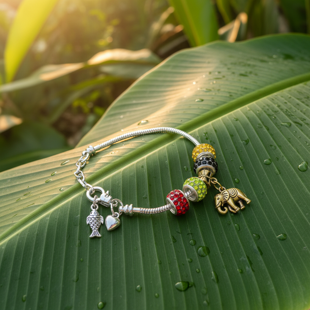 Silver Bracelet Extra Length with Charms