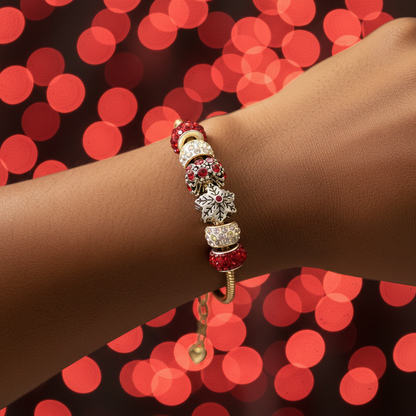 Gold Bracelet Extra Length with Charms