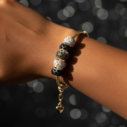 Gold Bracelet Extra Length with Charms