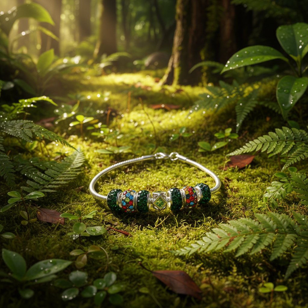 Green multicolour bracelet
