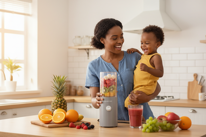 Mother and child blending together