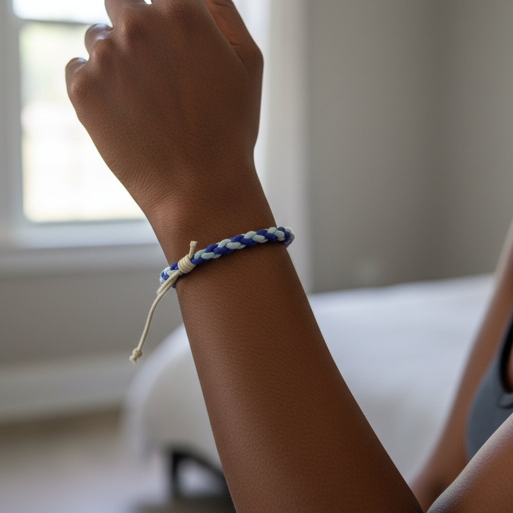 Navy White Braid - Worn Shot
