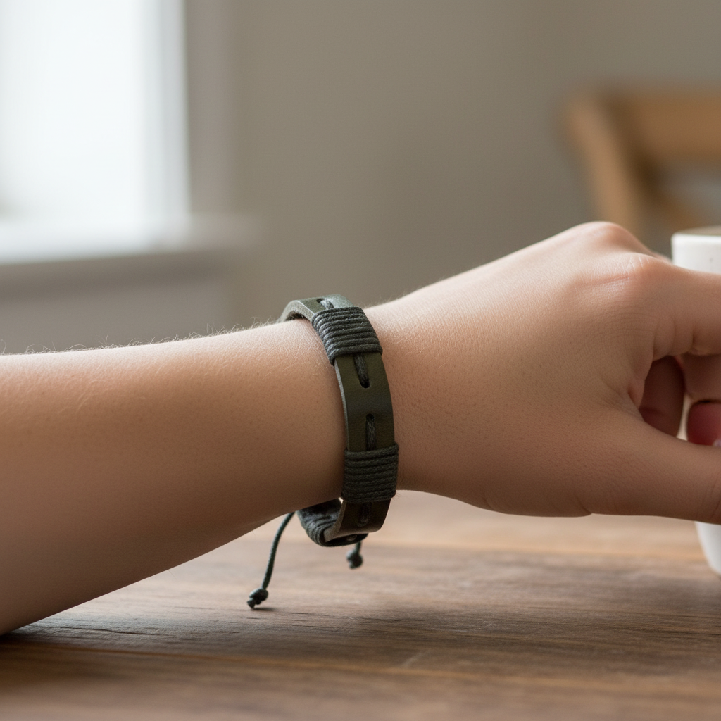Olive Green Cord Wrap - Worn Shot