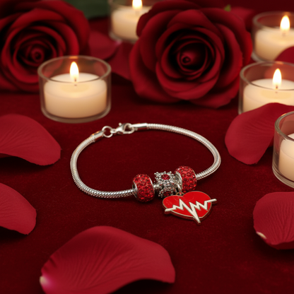 Red heartbeat bracelet