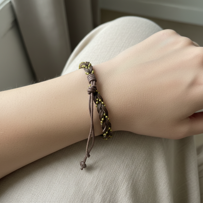 Tan Gold Bead - Worn Shot