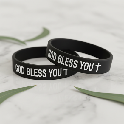Two Black Bracelets - White Marble