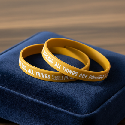 Two Gold Bracelets - Navy Velvet Background
