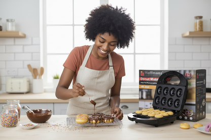 Woman Decorating Donuts