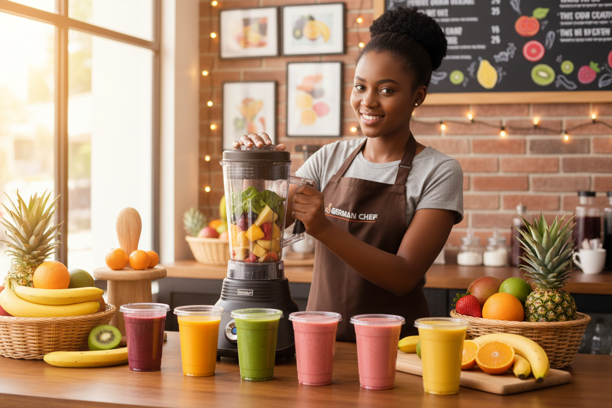 Woman running juice bar with GC-12B