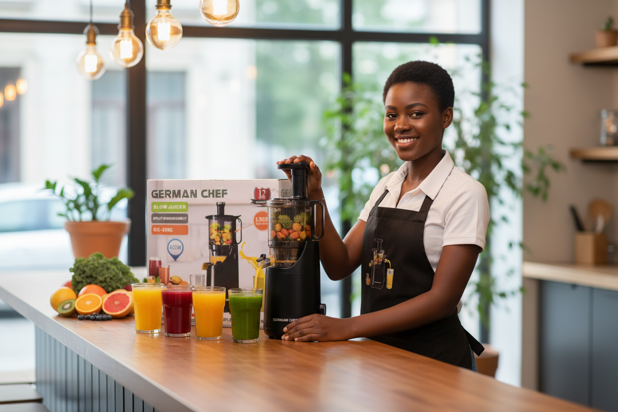 Woman running juice business