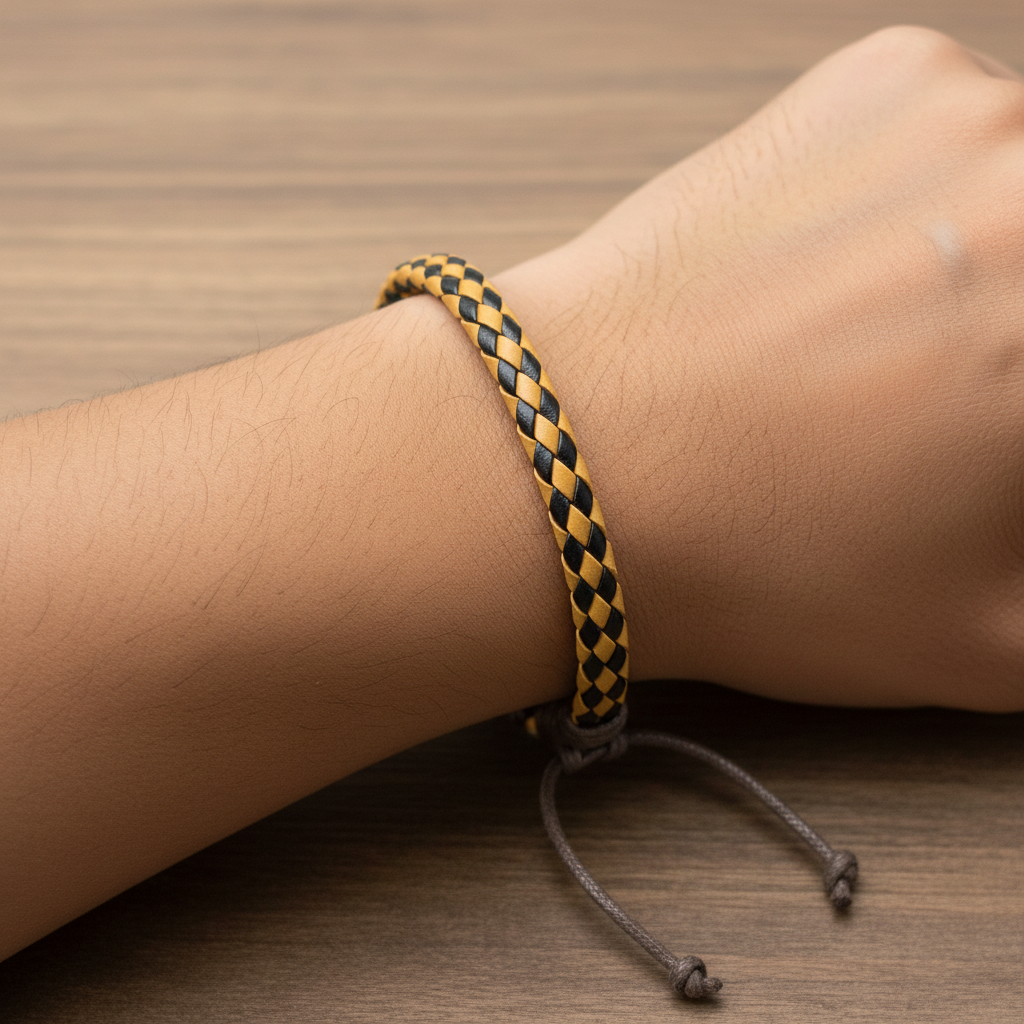 Yellow Black Braid - Worn Shot