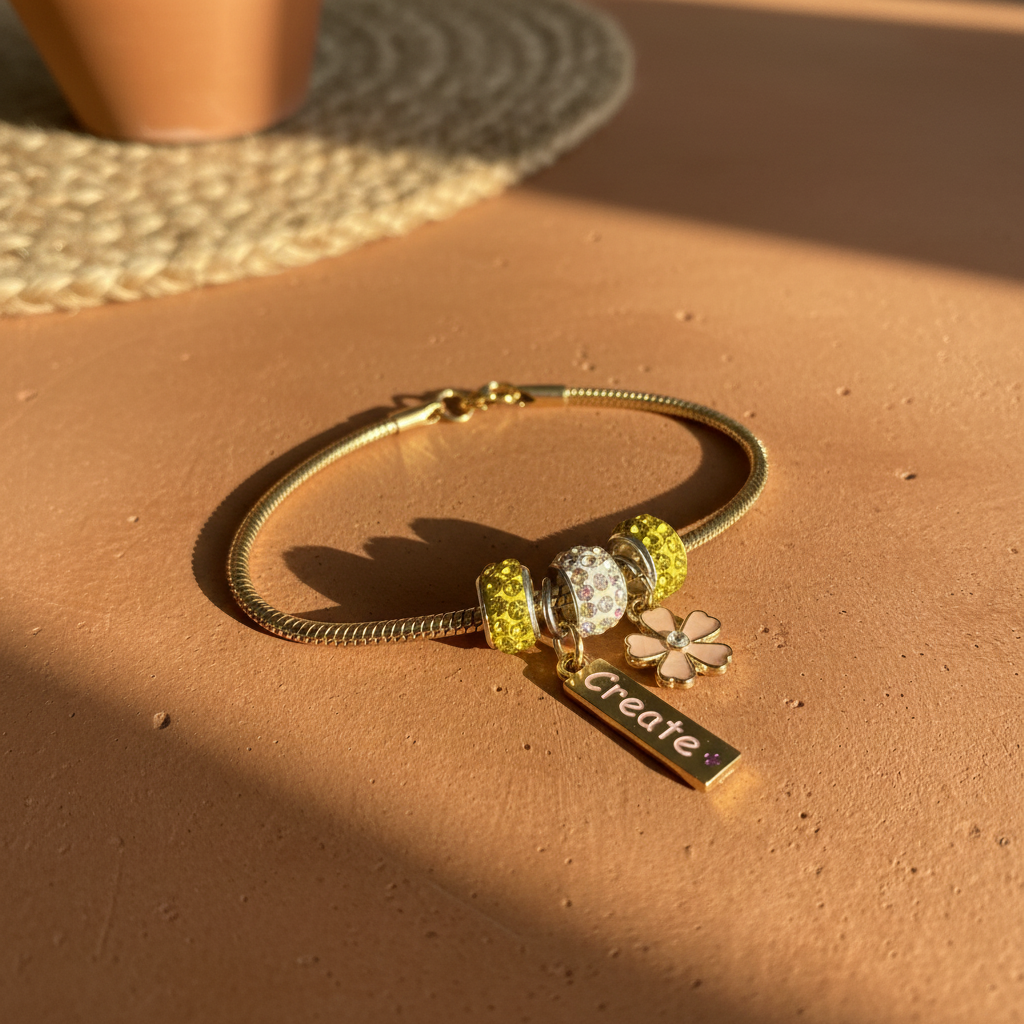 Yellow bracelet - terracotta